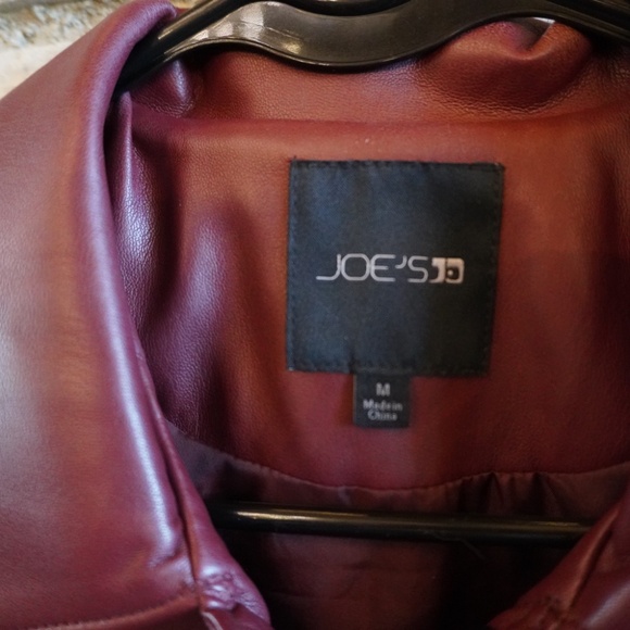 Joes Red long Sleeve Leather Jacket Size M - Picture 3 of 4